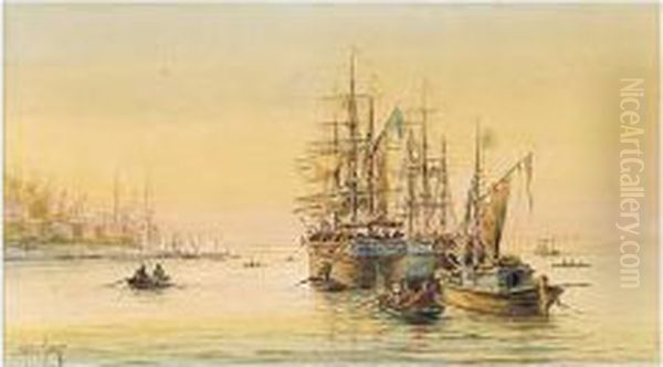 Views Of Constantinople Oil Painting by Emile Henry