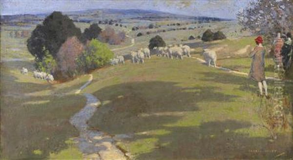 Springtime On The South Downs Oil Painting by George Henry