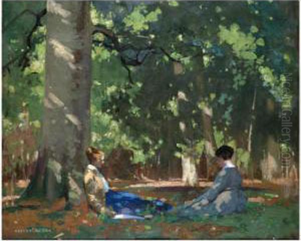 Under The Greenwood Tree Oil Painting by George Henry