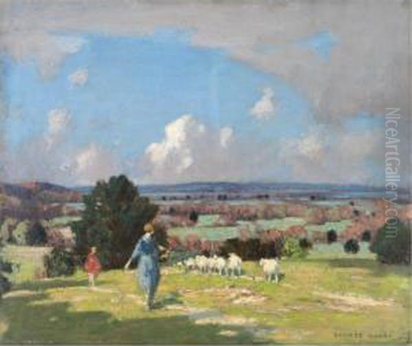 On The South Downs Oil Painting by George Henry