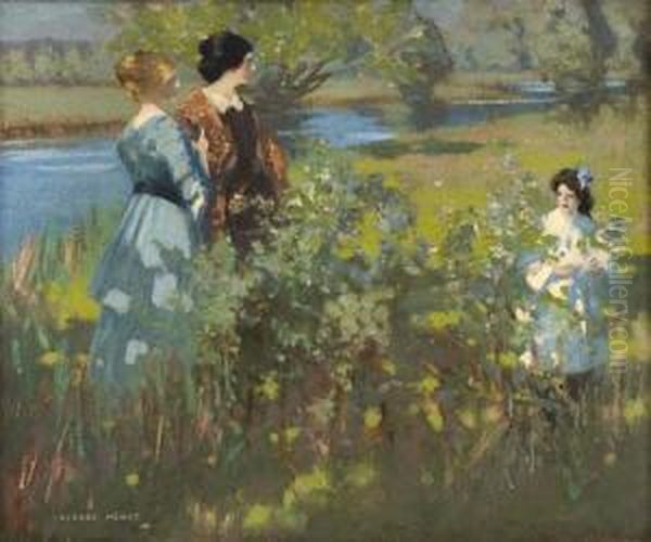 On The Riverbank Oil Painting by George Henry