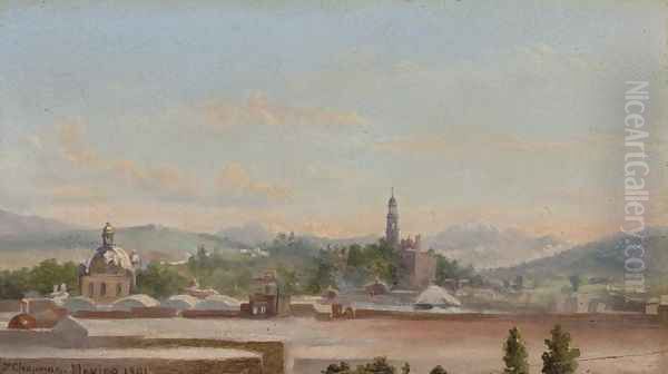 Desde una Azotea en Puebla Oil Painting by Conrad Wise Chapman