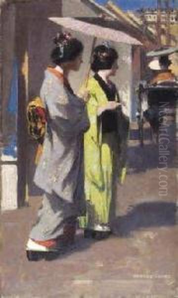 Two Japanese Girls Oil Painting by George Henry