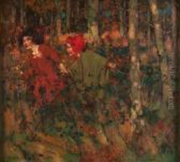 Through The Woods Oil Painting by George Henry