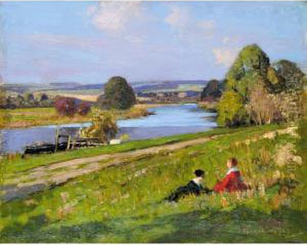 Summer By The River Oil Painting by George Henry