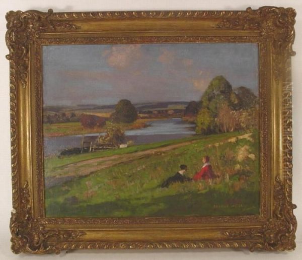 Summer By Theriver Oil Painting by George Henry