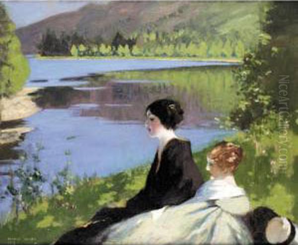 Resting By The Lake Oil Painting by George Henry