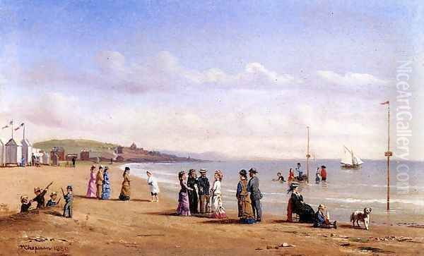 Beach Scene in Normandy Oil Painting by Conrad Wise Chapman