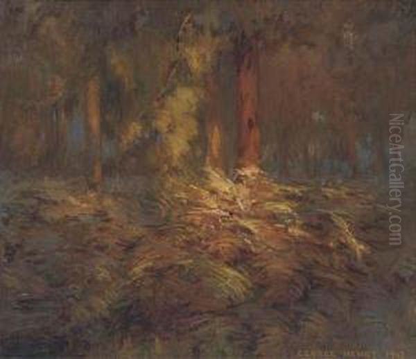 Amongst The Bracken And Wood Oil Painting by George Henry