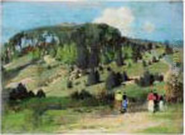 On Goodwood Downs Oil Painting by George Henry