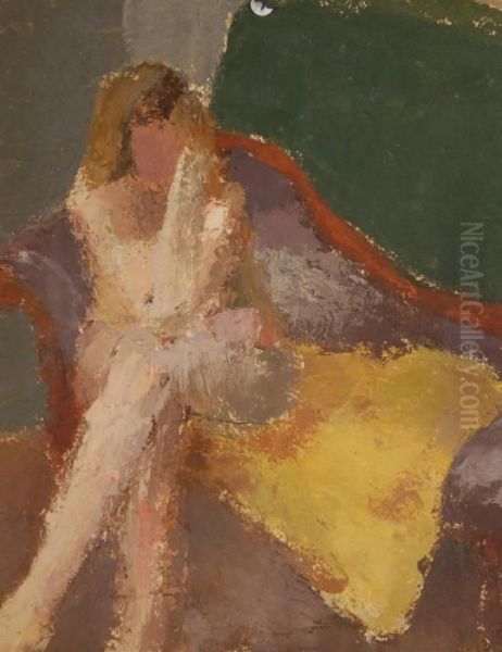 Nude Woman On A Couch Oil Painting by Grace Henry