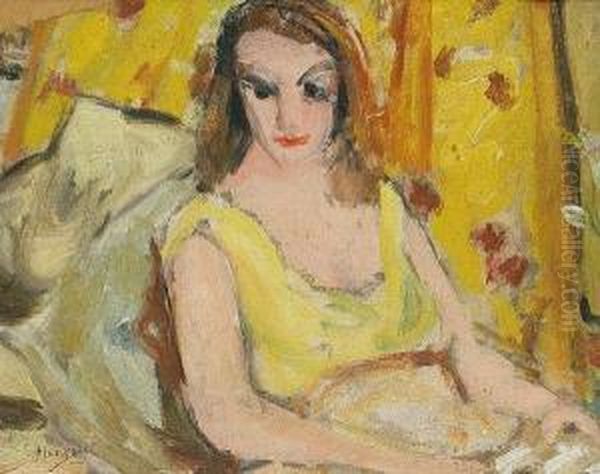 Portrait Of A Lady In A Yellow Dress Oil Painting by Grace Henry