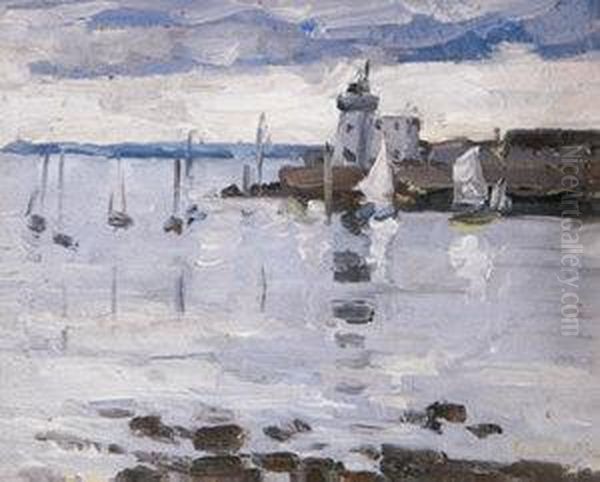 Howth Harbour Oil Painting by Grace Henry