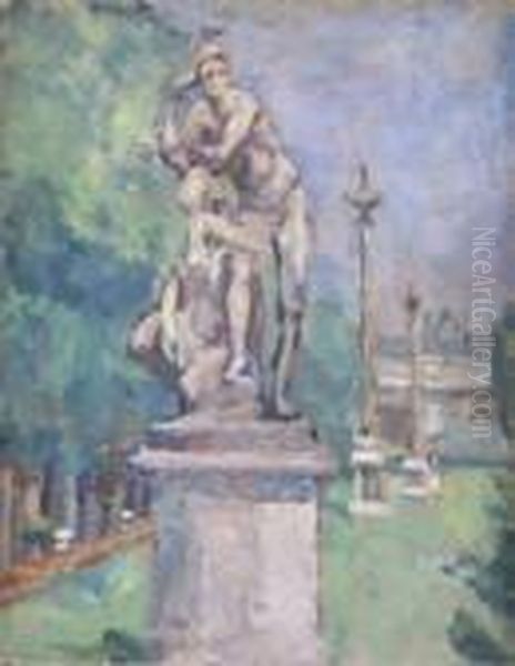 Statue In French Garden Oil Painting by Grace Henry