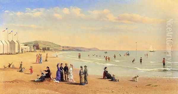 Figures on a Beach Oil Painting by Conrad Wise Chapman