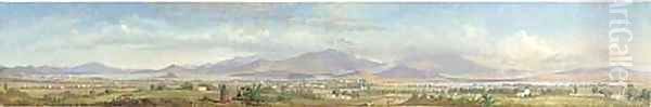 Important panoramic view of the Valley of Mexico, San Angel Oil Painting by Conrad Wise Chapman