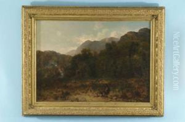 Mountainscape Oil Painting by Frederick Henry Henshaw