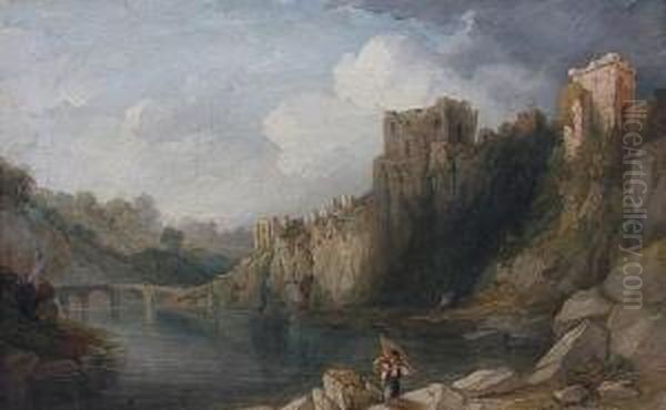 Chepstow Castle, Monmouthshire Oil Painting by Frederick Henry Henshaw