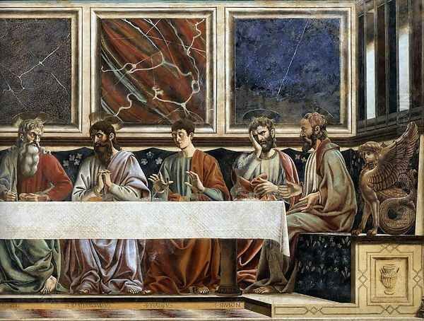 Last Supper (detail 3) 1447 Oil Painting by Andrea Del Castagno