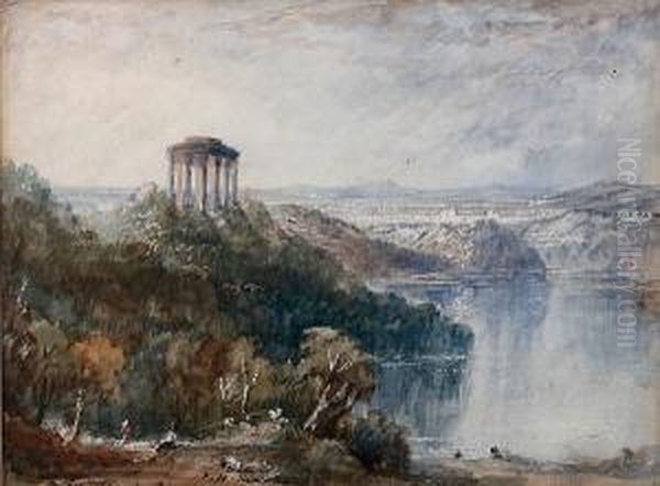 Landscape, 'on The Tiber Near Rome' Oil Painting by Frederick Henry Henshaw