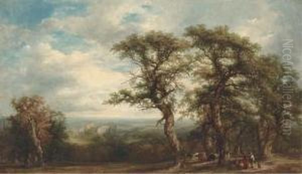 Kenilworth Castle From Woodhall Road, Warwickshire Oil Painting by Frederick Henry Henshaw