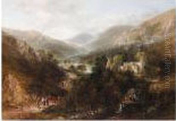 Valle Crucis Llangollen Oil Painting by Frederick Henry Henshaw