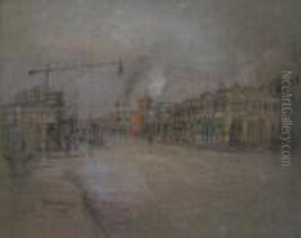 City Street Scene Oil Painting by Glenn Cooper Henshaw