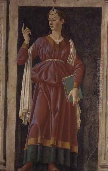 The Cuman Sibyl, from the Villa Carducci series of famous men and women, c.1450 Oil Painting by Andrea Del Castagno