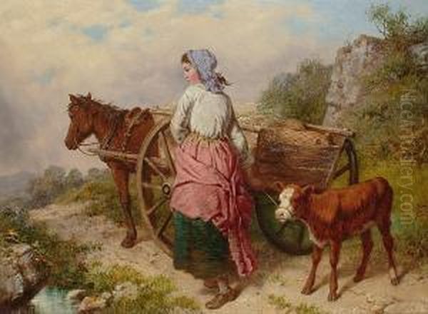 On The Way To Market Oil Painting by Isaac Henzell