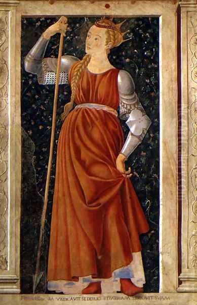 Queen Tomyris, from the Villa Carducci series of famous men and women, c.1450 Oil Painting by Andrea Del Castagno