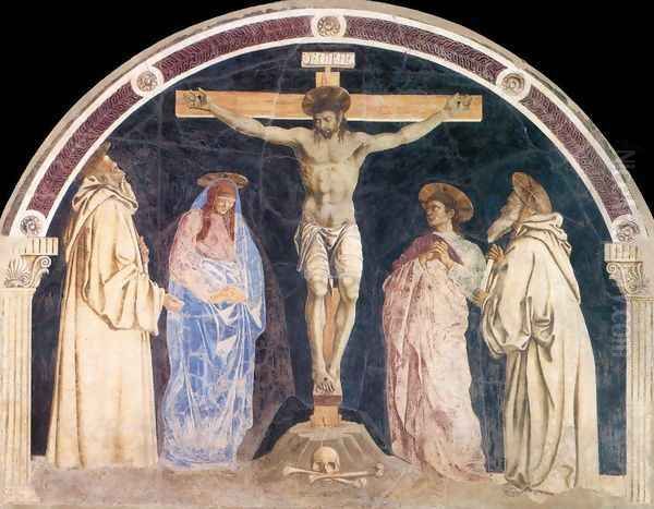 Crucifixion 1455 Oil Painting by Andrea Del Castagno