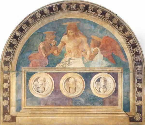 Christ In The Sepulchre With Two Angels2 Oil Painting by Andrea Del Castagno