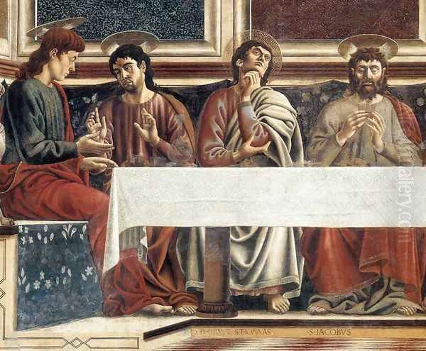 Last Supper (detail 1) 1447 Oil Painting by Andrea Del Castagno