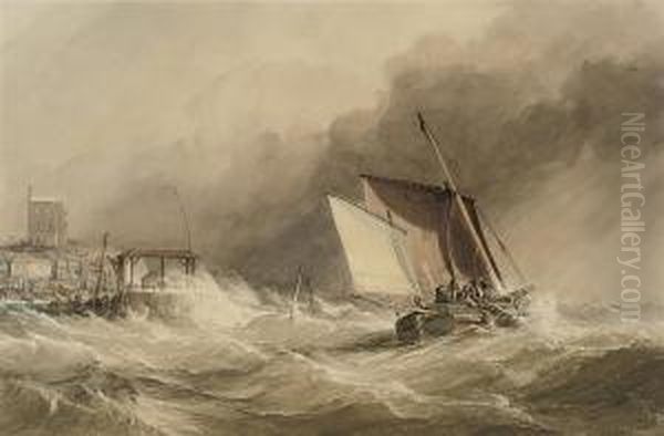 Off To The Fishing Grounds Oil Painting by Alfred Herbert