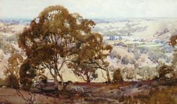 The Valley Oil Painting by Harold Brocklebank Herbert