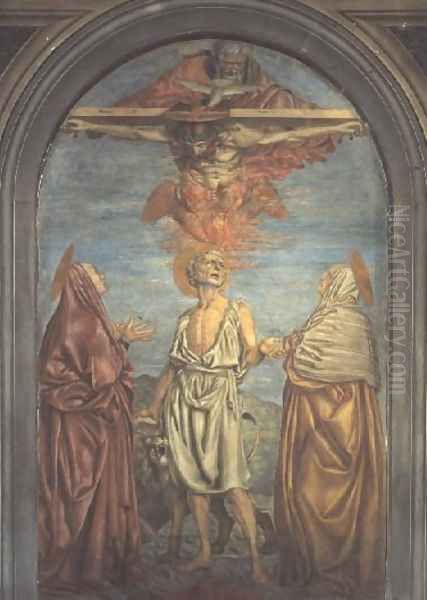 Holy Trinity with St. Jerome Oil Painting by Andrea Del Castagno