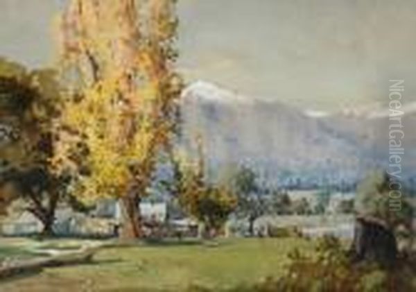 Autumn Higginson Farmtawonga Victoria Oil Painting by Harold Brocklebank Herbert