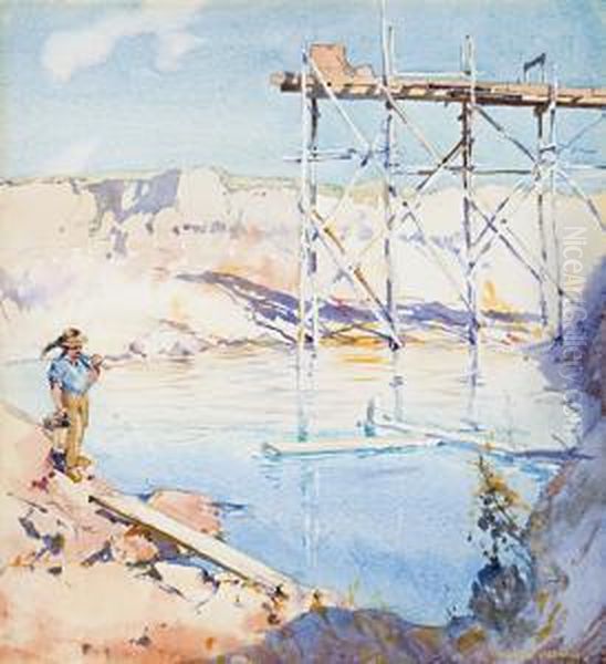 The Old Sluicing Works, Buninyong by Harold Brocklebank Herbert