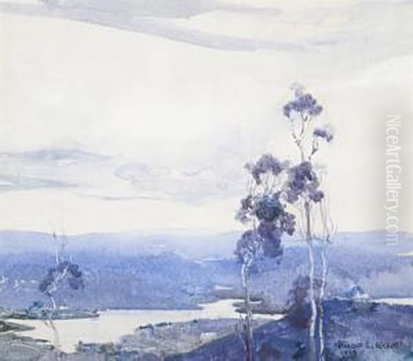 Winter Landscape, Kiewa Valley Oil Painting by Harold Brocklebank Herbert