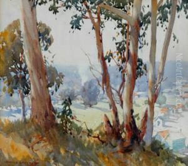 View Over The Valley Oil Painting by Harold Brocklebank Herbert