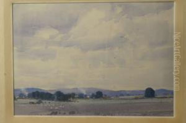 Sheep Country, Victoria Oil Painting by Harold Brocklebank Herbert