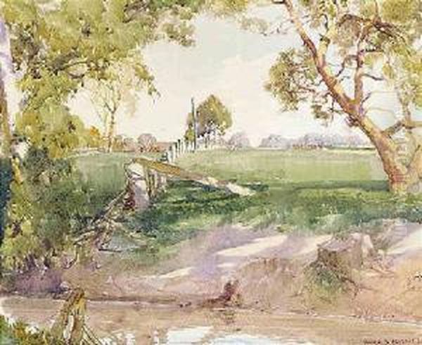 Banks Of A River Oil Painting by Harold Brocklebank Herbert