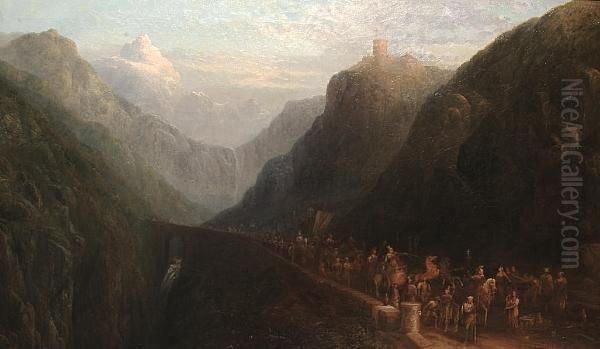 'alexander The Great Crossing The Alps'. Oil Painting by Sydney Herbert