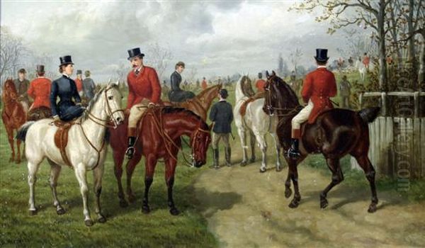 The Hunt Meet Oil Painting by Edward Benjamin Herberte