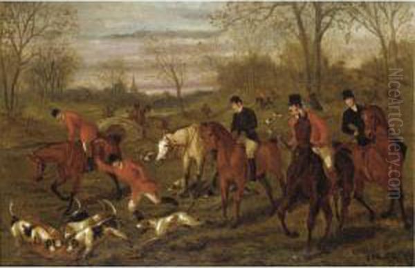 Hunting Scene Oil Painting by Edward Benjamin Herberte