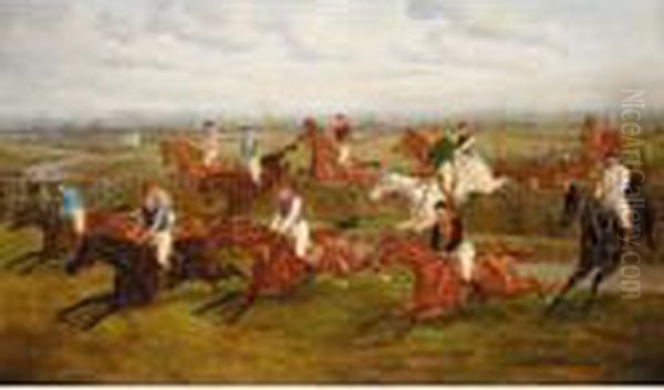 The 1885 Grand National - Valentine's Brook Oil Painting by Edward Benjamin Herberte