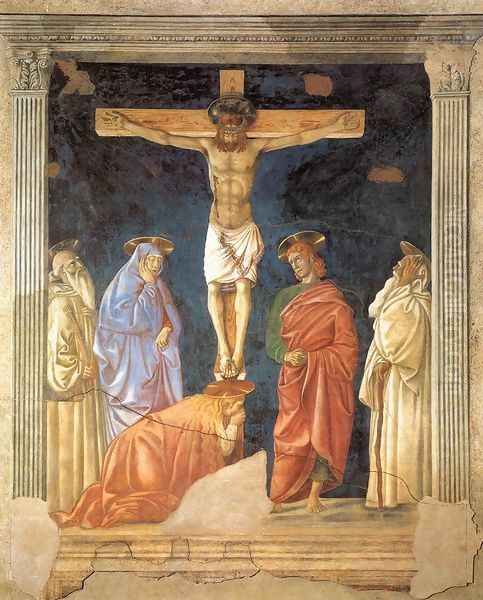 Crucifixion and Saints Oil Painting by Andrea Del Castagno