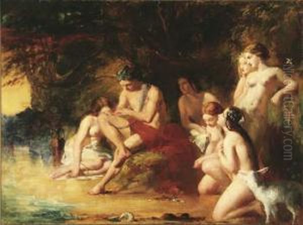 Orpheus And Nymphs Oil Painting by Robert Herdman