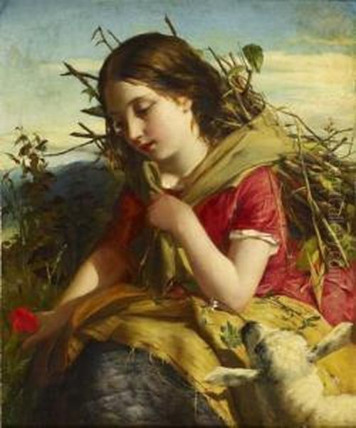 The Young Shepherdess Oil Painting by Robert Herdman