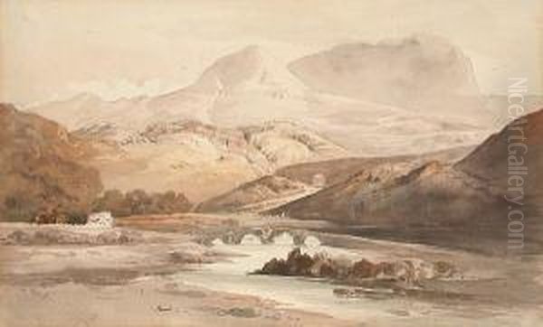 Towards Ffestiniog Oil Painting by George Heriot